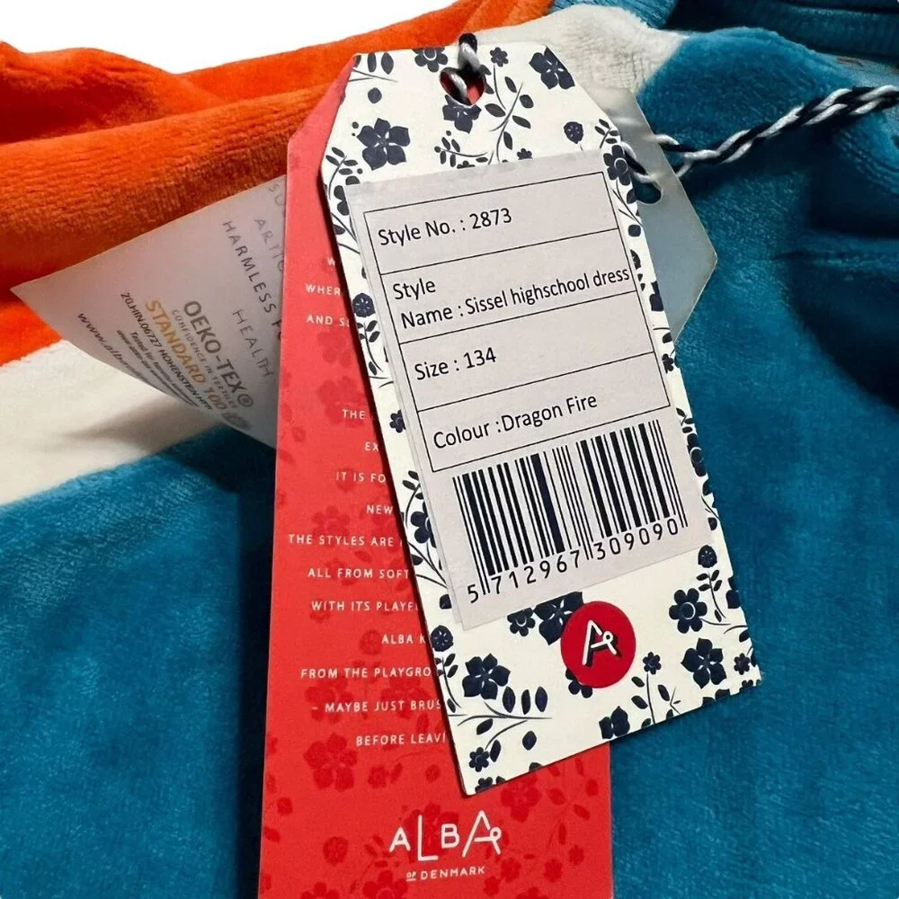 NEW Alba Of Denmark Sz 134 (9Y) Organic Dragon Fire Sissel High School Dress